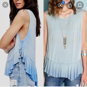 We the Free Uptown Blue Sleeveless Peplum